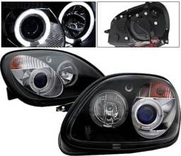 Mercedes-Benz SLK 4 Car Option Halo Projector Headlights - Black - LP-MBSLK98BC-YD