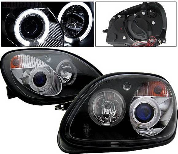 Mercedes-Benz SLK 4 Car Option Halo Projector Headlights - Black - LP-MBSLK98BC-YD