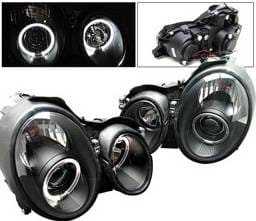 Mercedes-Benz CLK 4 Car Option Halo Projector Headlights - Black - LP-MBW208B-YD