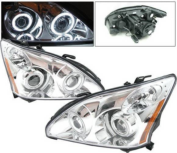 Lexus RX 4 Car Option Halo Projector Headlights - Chrome CCFL - LP-LRX330CF-KS