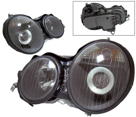 Mercedes-Benz E Class 4 Car Option Projector Headlights - Black - LP-MBZE95BC-KS
