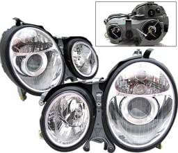 Mercedes-Benz E Class 4 Car Option Projector Headlights - Chrome - LP-MBZE95CC-DP