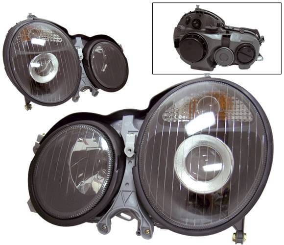 Mercedes-Benz E Class 4 Car Option Projector Headlights - Black - LP-MBZE99BC-KS