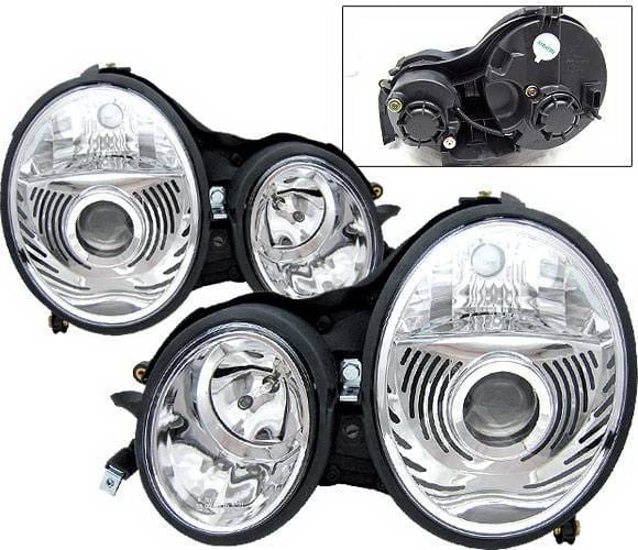 Mercedes-Benz E Class 4 Car Option Projector Headlights - Chrome - LP-MBZE99CC-9