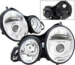 Mercedes-Benz E Class 4 Car Option Projector Headlights - Chrome - LP-MBZE99CC-KS