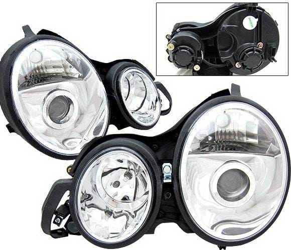 Mercedes-Benz E Class 4 Car Option Projector Headlights - Chrome - LP-MBZE99CC-KS