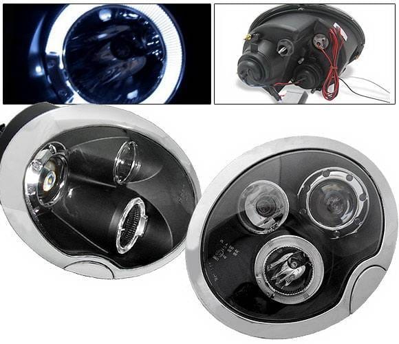 Mini Cooper 4 Car Option Halo Projector Headlights - Black - LP-MCOP02BB-5