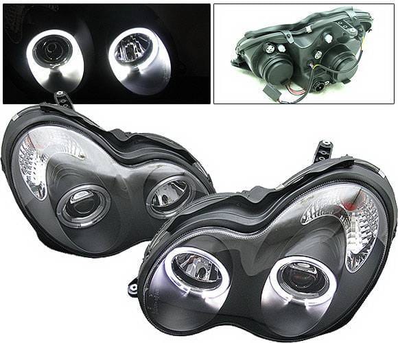 Mercedes-Benz C Class 4 Car Option Projector Headlights - Black - LP-MBZC00BB-YD