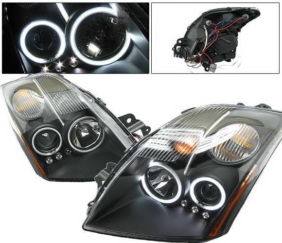 Nissan Sentra 4 Car Option CCFL Halo Projector Headlights - Black - LP-NS07BF-KS