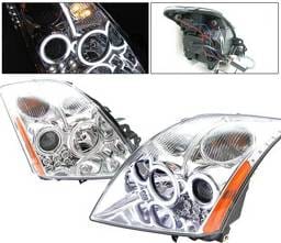 Nissan Sentra 4 Car Option Halo Projector Headlights - Chrome CCFL - LP-NS07CF-KS