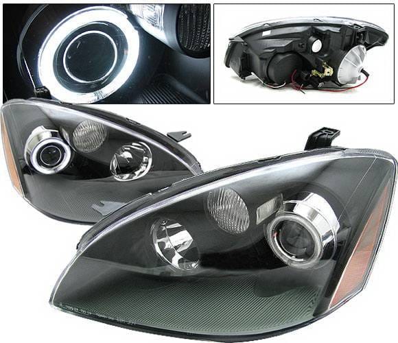Nissan Altima 4 Car Option Halo Projector Headlights - Black CCFL - LP-NA02BC-KS