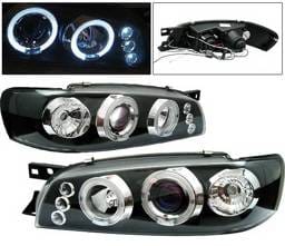 Subaru Impreza 4 Car Option Dual Halo Projector Headlights - Black - LP-SI97BB-5