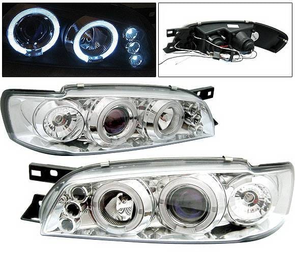 Subaru Impreza 4 Car Option Dual Halo Projector Headlights - Chrome - LP-SI97CB-5