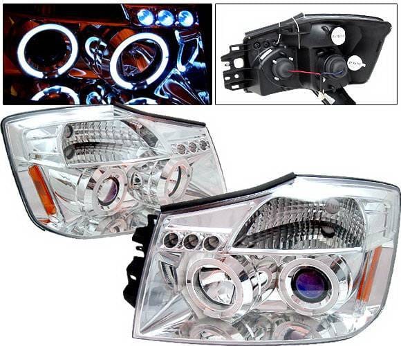 Nissan Armada 4 Car Option LED Dual Halo Projector Headlights - Chrome - LP-NTIT04CB-5