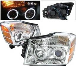 Nissan Armada 4 Car Option Halo Projector Headlights - Chrome CCFL - LP-NTIT04CB-KS