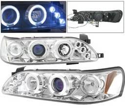 Toyota Corolla 4 Car Option LED Halo Projector Headlights - Chrome - 1PC - LP-TCL93CC-5