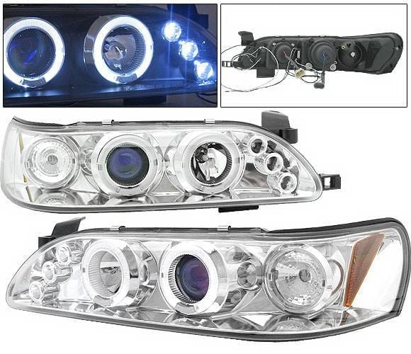 Toyota Corolla 4 Car Option LED Halo Projector Headlights - Chrome - 1PC - LP-TCL93CC-5