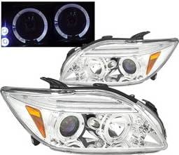 Scion tC 4 Car Option Dual Halo Projector Headlights with LED - Chrome - LP-STC04CB-LED