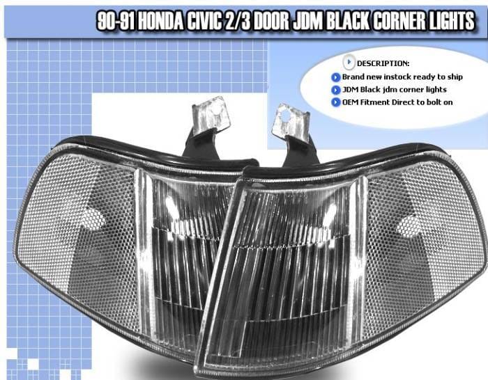 JDM Black Corner Lights