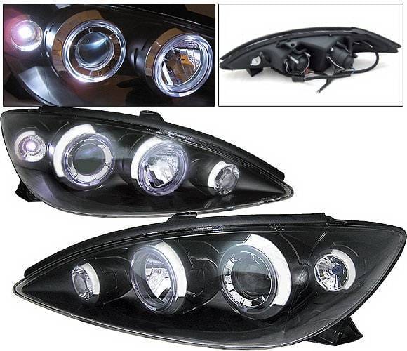 Toyota Camry 4 Car Option Dual Halo Projector Headlights - Black - LP-TCA00B