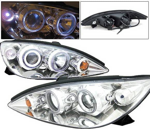 Toyota Camry 4 Car Option Dual Halo Projector Headlights - Chrome - LP-TCA00C