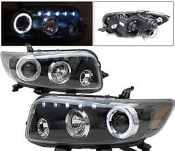 Scion xB 4 Car Option Dual Halo LED Projector Headlights - Black - LP-TS08BB-5