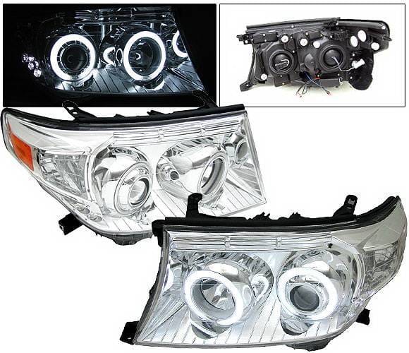 Toyota Land Cruiser 4 Car Option CCFL Halo Headlights - Chrome - LP-TLC08CF-KS