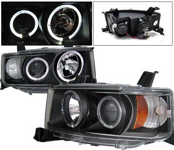 Scion xB 4 Car Option Dual Halo Projector Headlights - Black - LP-TS02BB-YD