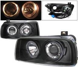 Volkswagen Jetta 4 Car Option Halo Projector Headlights - Black - LP-VJ93DB-9
