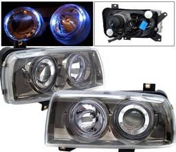Volkswagen Jetta 4 Car Option Halo Projector Headlights - Titanium - LP-VJ93DT-9