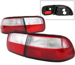 Honda Civic 2DR & 4DR 4 Car Option Taillights - Red & Clear - LT-1J-HC92-1