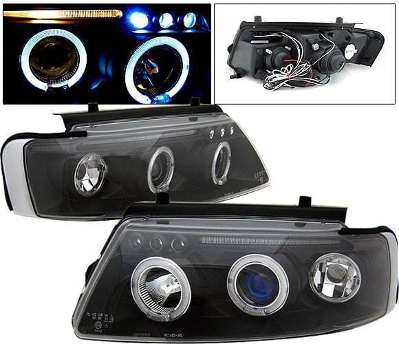 Volkswagen Passat 4 Car Option LED Halo Projector Headlights - Black - LP-VP97BB-5