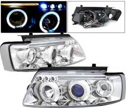 Volkswagen Passat 4 Car Option LED Halo Projector Headlights - Chrome - LP-VP97CB-5