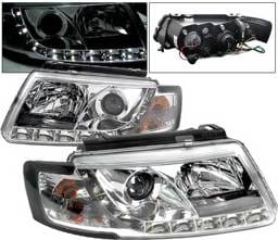 Volkswagen Passat 4 Car Option Projector Headlights - R8 DRL - Chrome - LP-VP97CDR-YD