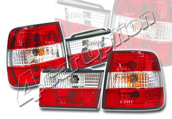 BMW 5 Series 4 Car Option Euro Taillights - Red & Clear - LT-BE3488R-KS