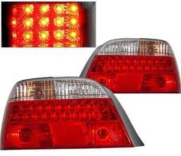 BMW 7 Series 4 Car Option LED Taillights - Red & Clear - LT-B38LEDRC-KS
