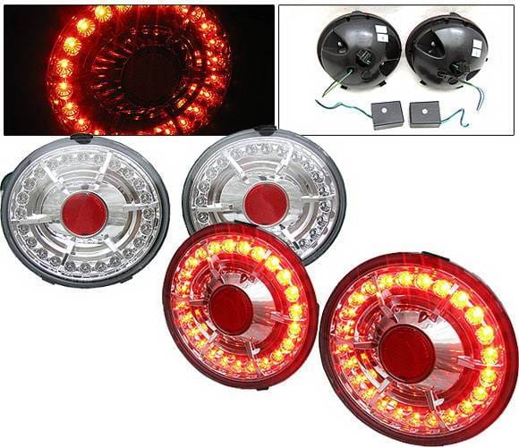 Chevrolet Corvette 4 Car Option LED Taillights - Chrome - LT-CCVET05LEDC-KS