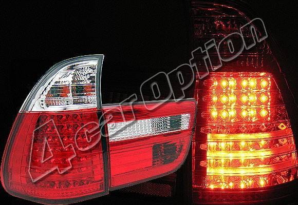 BMW X5 4 Car Option LED Taillights - Red & Clear - LT-BE5300LEDRC-YD