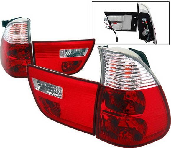 BMW X5 4 Car Option Euro Taillights - Red & Clear - LT-BE5300RC-9