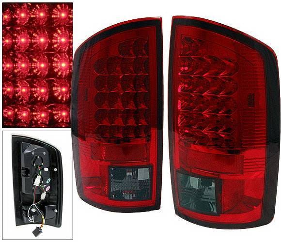 Dodge Ram 4 Car Option LED Taillights - Red & Smoke - LT-DR02LEDRSM