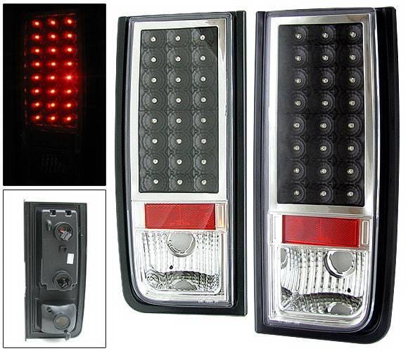 Hummer H2 4 Car Option LED Taillights - Black - LT-GHH202LEDJB