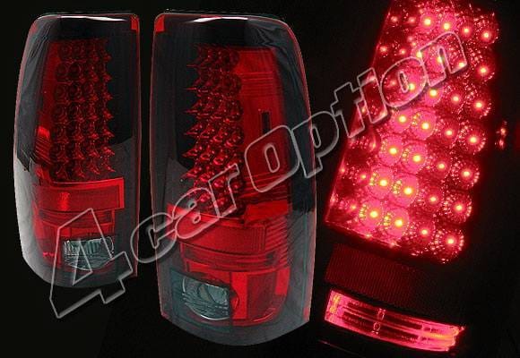 Chevrolet Silverado 4 Car Option LED Taillights - Red & Smoke - LT-GSV99LEDRSM