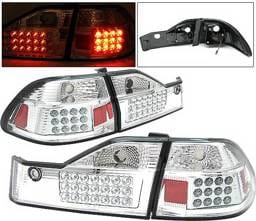 Honda Accord 4DR 4 Car Option LED Taillights - Chrome - LT-HA984LEDC-1