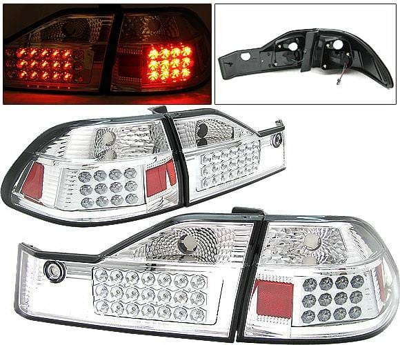 Honda Accord 4DR 4 Car Option LED Taillights - Chrome - LT-HA984LEDC-1