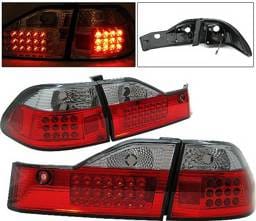 Honda Accord 4DR 4 Car Option LED Taillights - Red & Smoke - LT-HA984LEDRSM-1