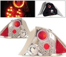 Honda Civic 2DR 4 Car Option LED Halo Altezza Taillights - Chrome - LT-HC012LEDC-KS