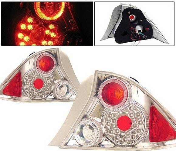 Honda Civic 2DR 4 Car Option LED Halo Altezza Taillights - Chrome - LT-HC012LEDC-KS