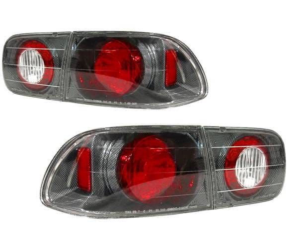 Honda Civic 2DR & 4DR 4 Car Option Altezza Taillights - V3 - Carbon Fiber Style - LT-HC922F3-YD