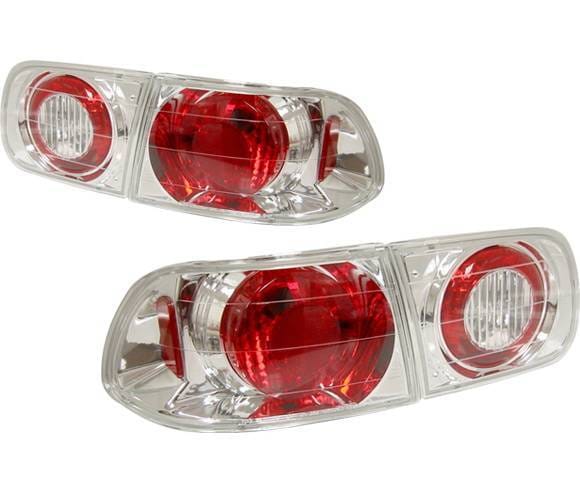 Honda Civic 2DR & 4DR 4 Car Option Altezza Taillights - V3 - Chrome - LT-HC92A3-YD