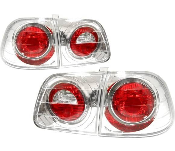 Honda Civic 4DR 4 Car Option Altezza Taillights - Chrome - LT-HC994A-YD
